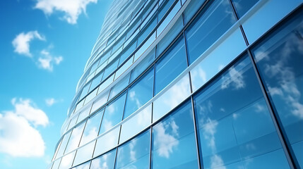 Fototapeta na wymiar 3D stimulate of high rise curve glass building