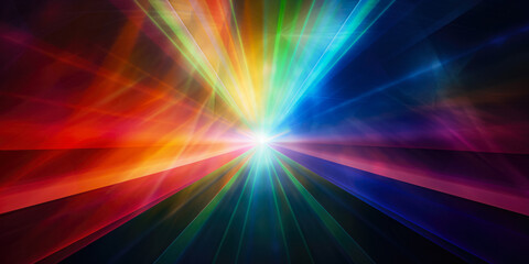 Abstract Rainbow Glow In The Form Of A Tunnel Created Using Artificial Intelligence