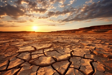 Dry sky drought crack heat desert arid dirt orange earth ground hot disaster