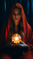 Luminary Auras: Seer's Crystal Sphere Guides the Way, generative ai