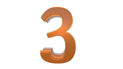 Fototapeta premium Creative orange 3d number 3