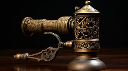 Fototapeta na wymiar Antique bronze pepper grinder