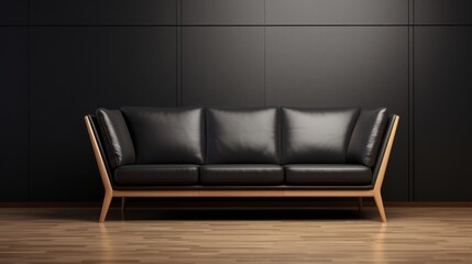 Black sofa furniture in living room