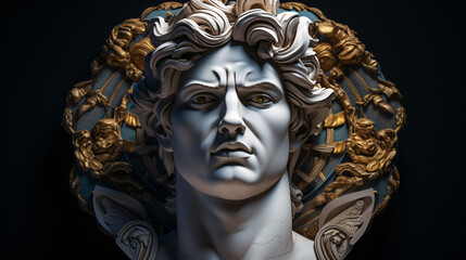 Apollo god statue face
