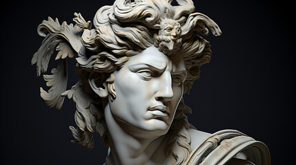 Apollo god statue face - obrazy, fototapety, plakaty