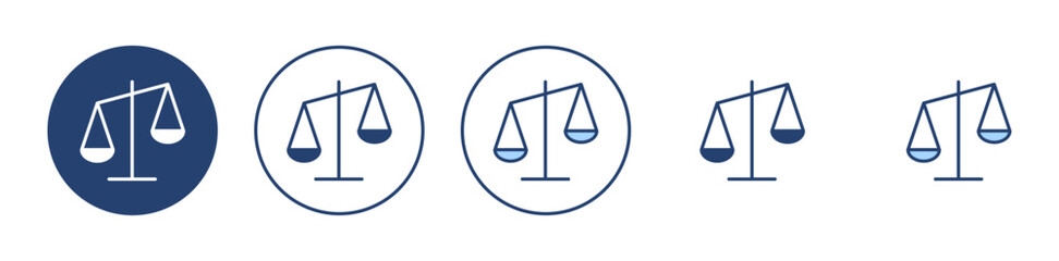 Scales icon vector. Law scale icon. Justice sign and symbol - obrazy, fototapety, plakaty