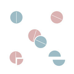 Vector set of isolated pills. Simple drug symbol. Medicament icon for web and mobile app