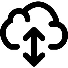 Cloud storage icon symbol vector image. Illustration of the database server hosting cloud system digital design image