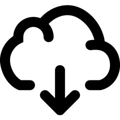 Cloud storage icon symbol vector image. Illustration of the database server hosting cloud system digital design image