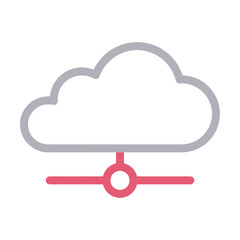 Cloud storage icon symbol vector image. Illustration of the database server hosting cloud system digital design image