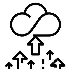 Cloud storage icon symbol vector image. Illustration of the database server hosting cloud system digital design image