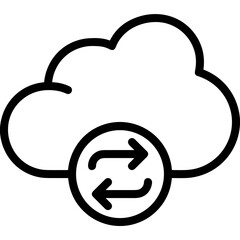 Cloud storage icon symbol vector image. Illustration of the database server hosting cloud system digital design image