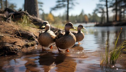 goose on the water. Ducks in the water. Geese in the water. Duck in the forest. Ducks and baby ducks walking around the forest during spring time. Duck. Animal. 