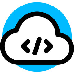 Cloud storage icon symbol vector image. Illustration of the database server hosting cloud system digital design image