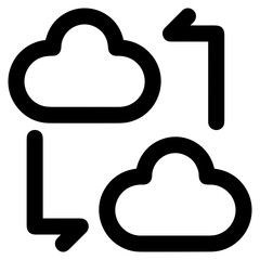 Cloud storage icon symbol vector image. Illustration of the database server hosting cloud system digital design image