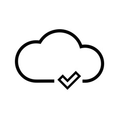 Cloud storage icon symbol vector image. Illustration of the database server hosting cloud system digital design image