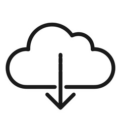 Cloud storage icon symbol vector image. Illustration of the database server hosting cloud system digital design image