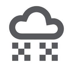 Cloud storage icon symbol vector image. Illustration of the database server hosting cloud system digital design image