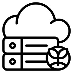 Cloud storage icon symbol vector image. Illustration of the database server hosting cloud system digital design image