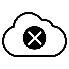 Cloud storage icon symbol vector image. Illustration of the database server hosting cloud system digital design image