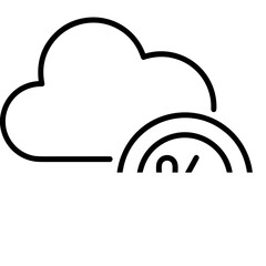 Cloud storage icon symbol vector image. Illustration of the database server hosting cloud system digital design image