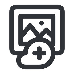 Cloud storage icon symbol vector image. Illustration of the database server hosting cloud system digital design image