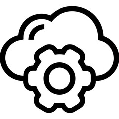 Cloud storage icon symbol vector image. Illustration of the database server hosting cloud system digital design image
