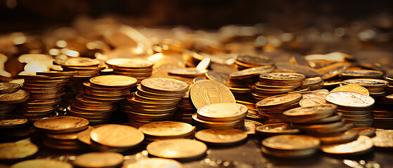 Piles of Metallic Coins