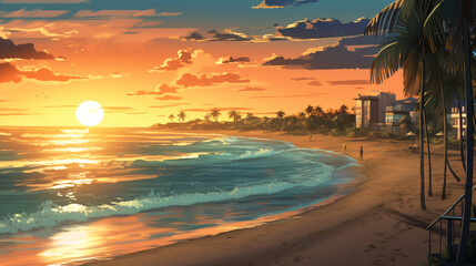 Beach wave anime visual novel