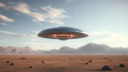Fototapeta na wymiar Alien spaceship shift floating sky photography image Ai generated art