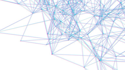 Abstract background with moving dots and lines. Network connection structure. Vector futuristic illustration. Digital technology design.