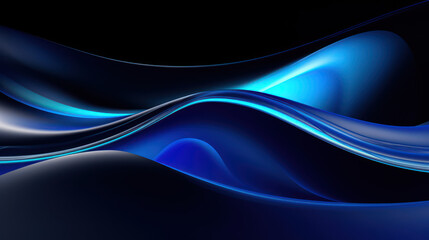 Abstract modern 3d blue background illustration, abstract blue wave digital wallaper