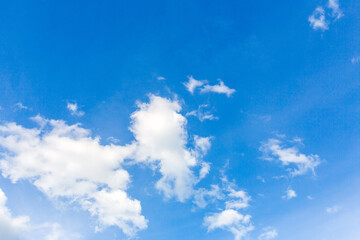 blue sky background with tiny white clouds