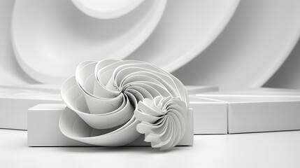 Obraz premium Christmas gift wrapping, Birthday present, fractal, 3D, white background