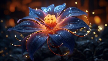 Beautiful magic flower on water waterlily wallpaper picture Ai generated art