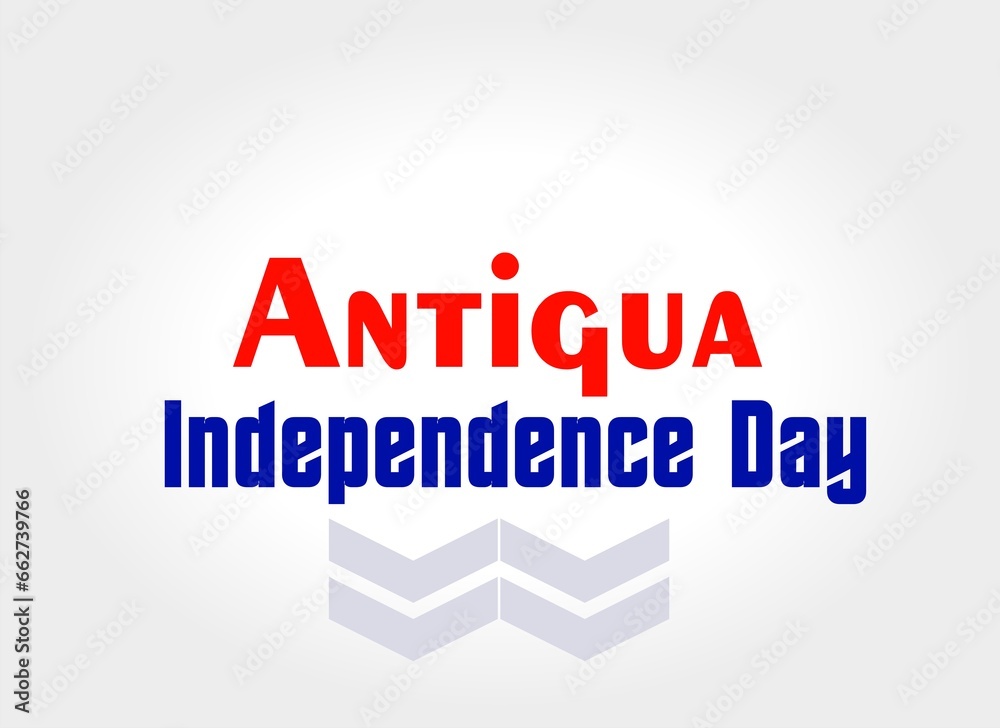 Fototapete antigua and barbuda flag on text typography. country name banner script. elegant typography backgrou