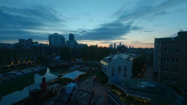 London harbor twilight time lapse