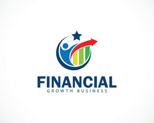 growth money logo creative financial up symbol arrow icon concept investment consult business
