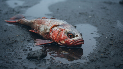 The Dying Depths: Fish Suffering Amidst Environmental Turmoil, Generative AI