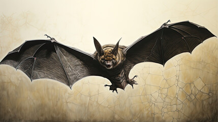 Detailed Realistic Bat Flight