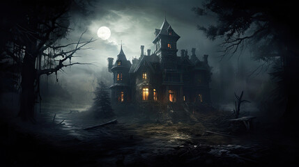 Fototapeta na wymiar Eerie Abandoned Mansion
