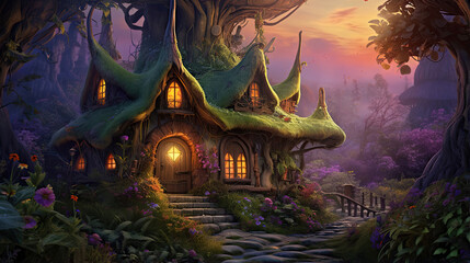 Fototapeta premium Witch's Forest Cottage
