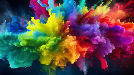 Color explosion, contained, intense rainbow colors, dazzling, Clear, Glossy