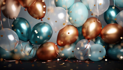 Beautiful Festive Background with Multicolored Balloons