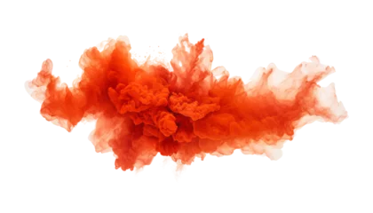 Fotobehang orange smoke isolated on transparent background cutout © Papugrat