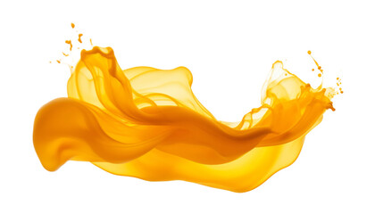 orange juice splash isolated on transparent background cutout