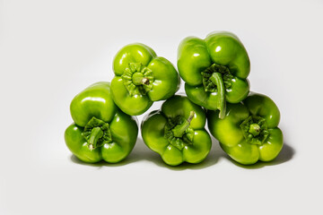 green peppers isolated on white backgrond