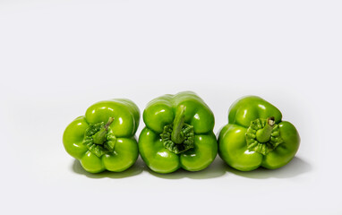 green peppers isolated on white background