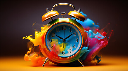 Colorful alarm clock - obrazy, fototapety, plakaty
