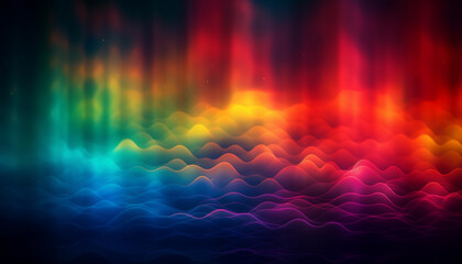 Vibrant colors illuminate futuristic galaxy backdrop with smooth striped pattern generated by AI